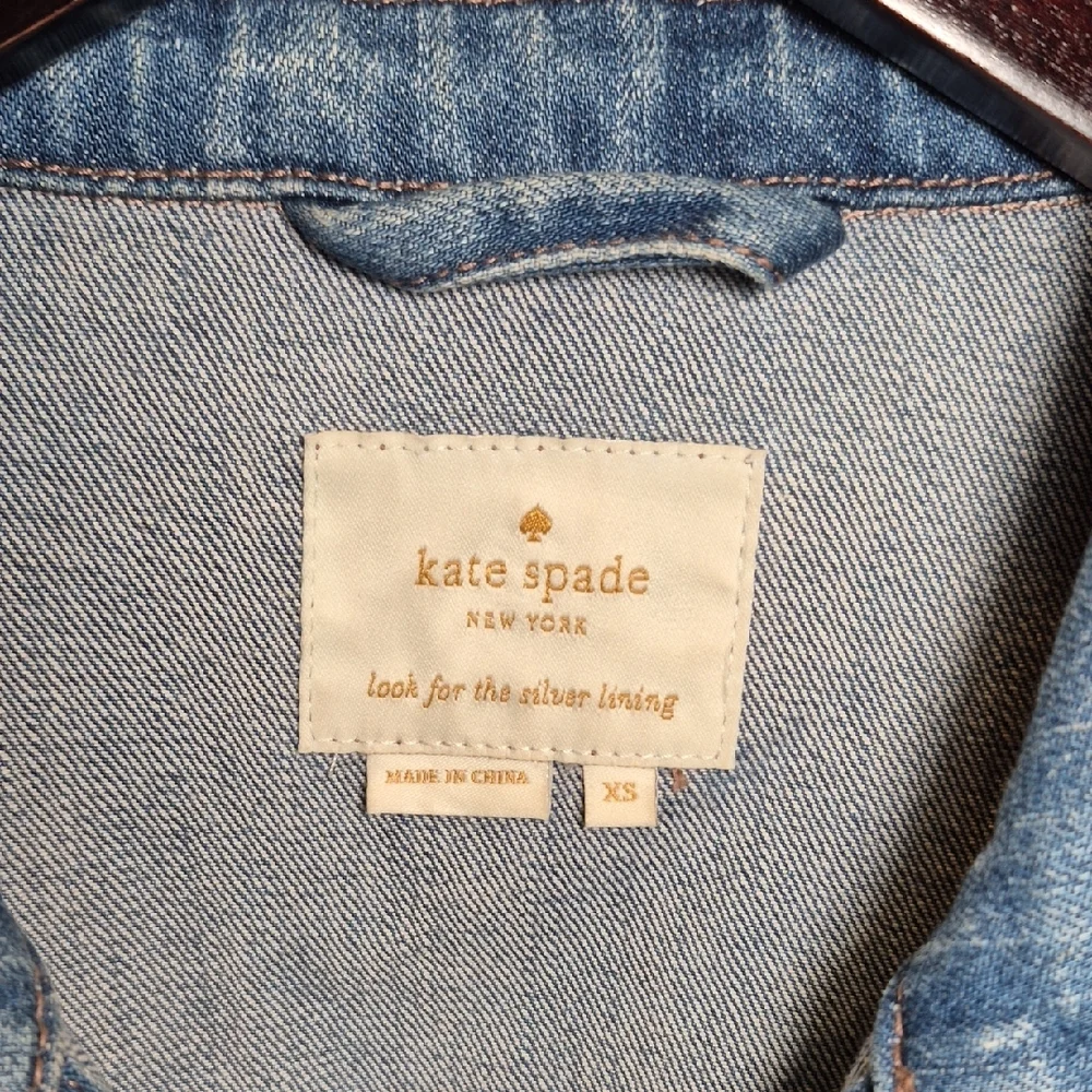 Kate Spade Blue Jean Jacket with Stud Embellishments XS
